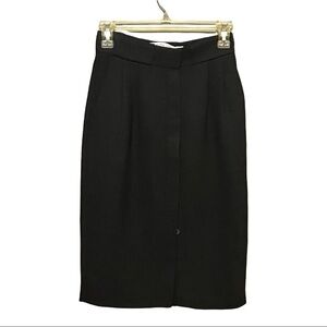 & Other Stories Full Button Front Timeless Minimalist Classic Black Midi Skirt